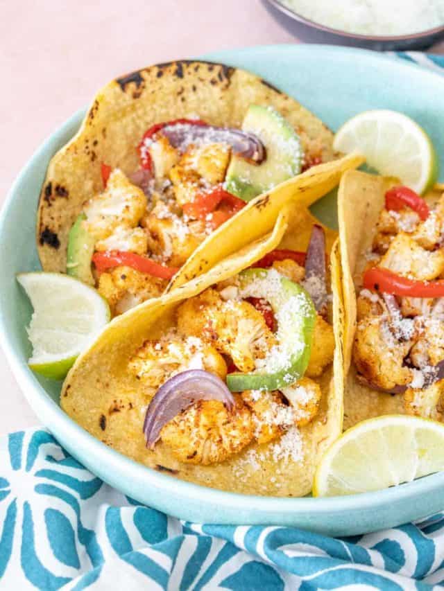 Roasted Cauliflower Tacos stetted