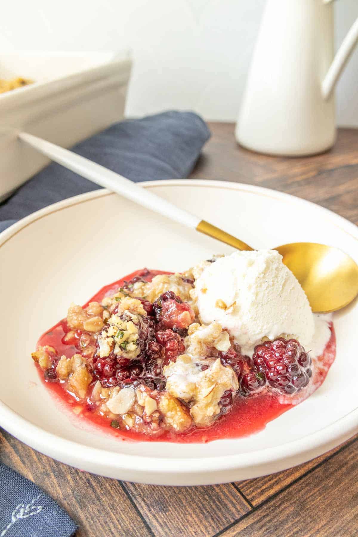 Blackberry Crisp with Basil