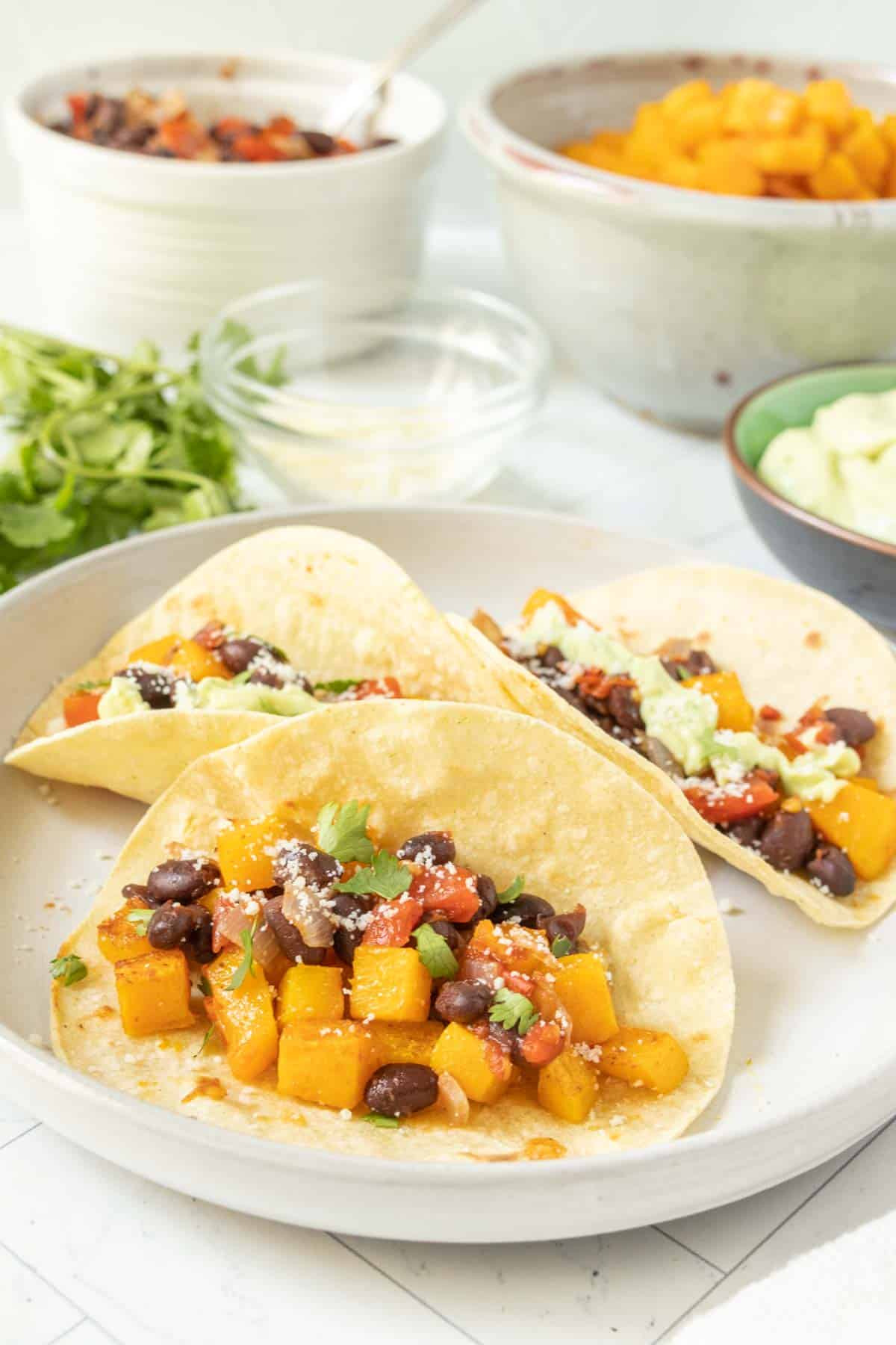 Butternut Squash Tacos with Black Beans