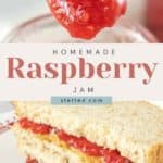 Homemade raspberry jam recipe.