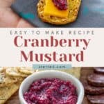 Easy to make recipe for cranberry mustard with baked brie.