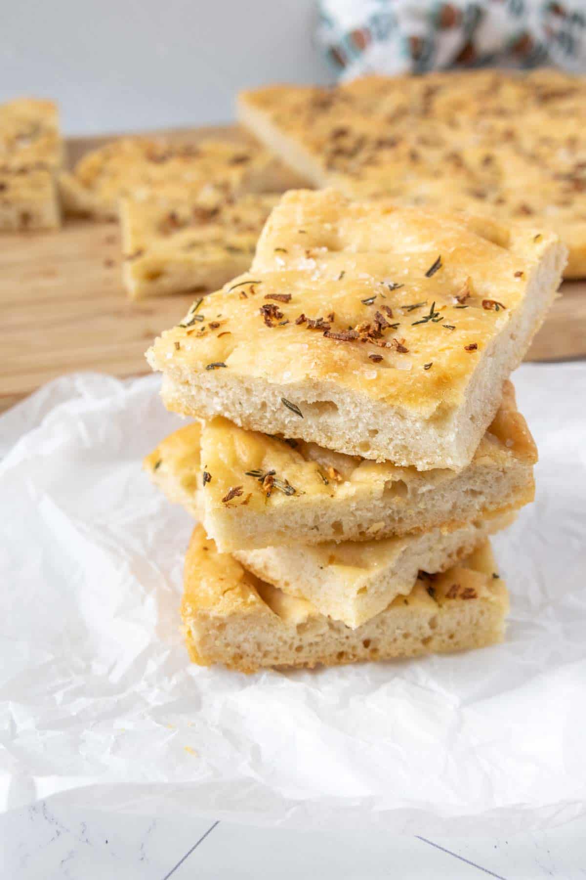 No-Knead Focaccia with Garlic and Herbs