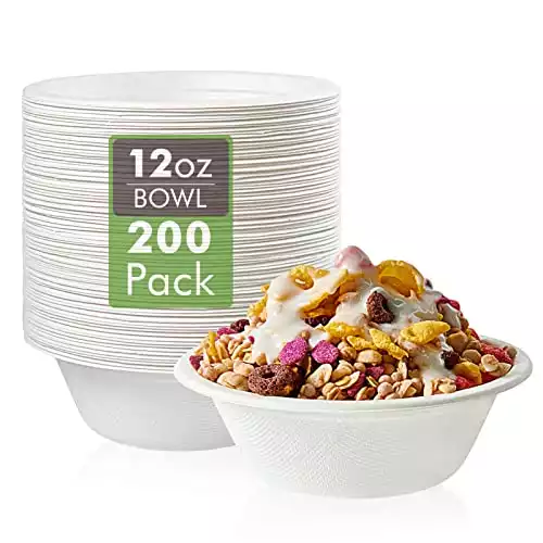 Compostable Bowls, 200 Pack