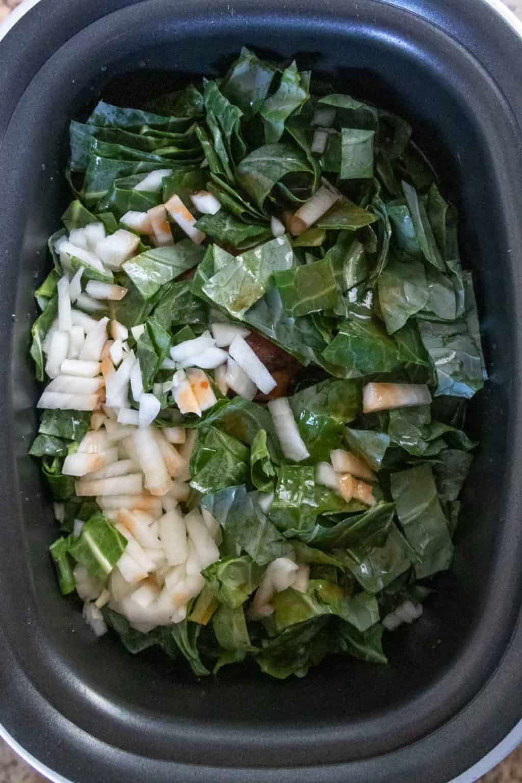 Crockpot Collard Greens stetted